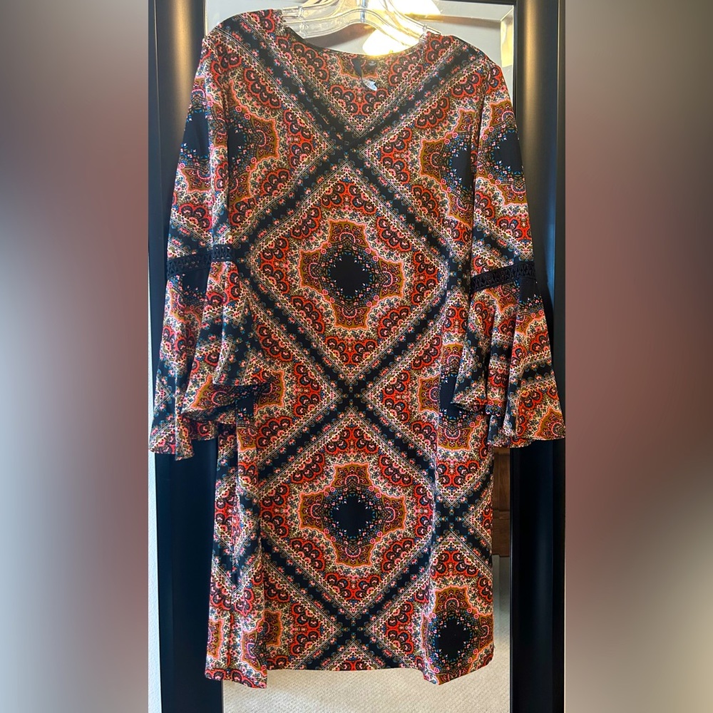 Boho Chiasso Diamond Print Paisley Dtess Sz M